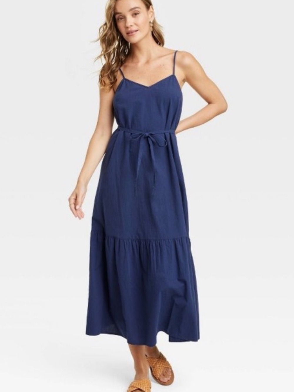 Target Universal Thread Navy Cotton Tiered Maxi Dress
